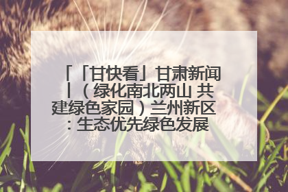 「甘快看」甘肃新闻丨（绿化南北两山 共建绿色家园）兰州新区：生态优先绿色发展 打造生态环保示范区
