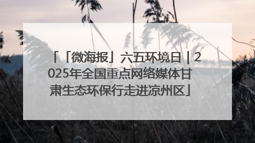 「微海报」六五环境日｜2025年全国重点网络媒体甘肃生态环保行走进凉州区