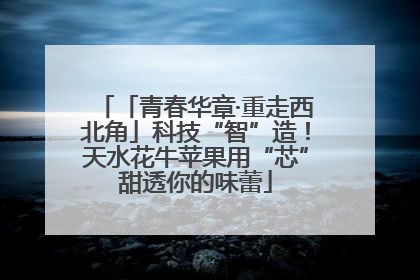 「青春华章·重走西北角」科技“智”造！天水花牛苹果用“芯”甜透你的味蕾