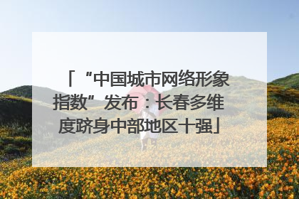 “中国城市网络形象指数”发布：长春多维度跻身中部地区十强