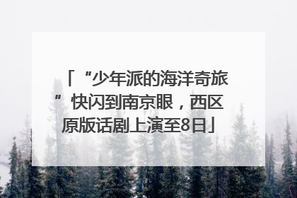 “少年派的海洋奇旅”快闪到南京眼，西区原版话剧上演至8日