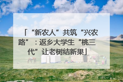 “新农人”共筑“兴农路”：返乡大学生“桃三代”让老树结新果