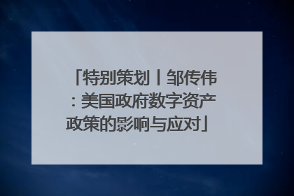 特别策划丨邹传伟：美国政府数字资产政策的影响与应对
