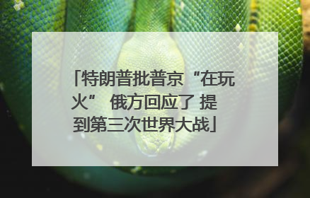 特朗普批普京“在玩火” 俄方回应了 提到第三次世界大战
