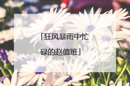 狂风暴雨中忙碌的赵值班