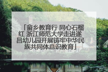畲乡教育行 同心石榴红 浙江师范大学走进遂昌幼儿园开展铸牢中华民族共同体意识教育
