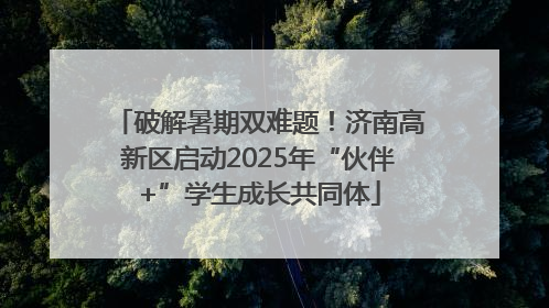 破解暑期双难题！济南高新区启动2025年“伙伴+”学生成长共同体