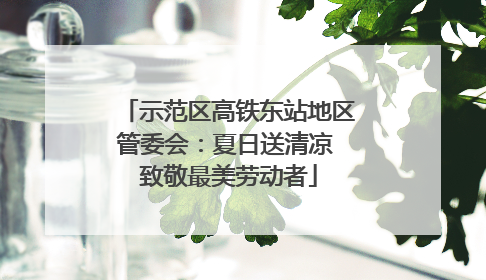 示范区高铁东站地区管委会：夏日送清凉 致敬最美劳动者