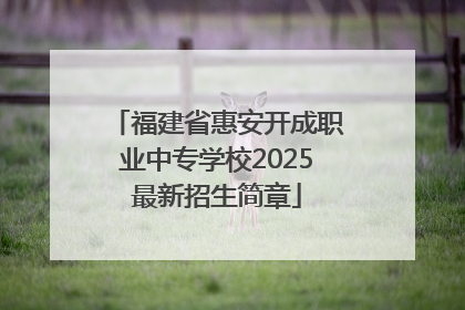 福建省惠安开成职业中专学校2025最新招生简章