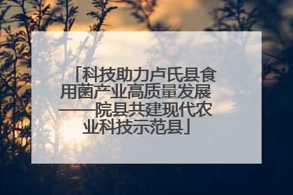 科技助力卢氏县食用菌产业高质量发展——院县共建现代农业科技示范县