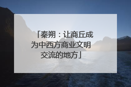 秦朔：让商丘成为中西方商业文明交流的地方