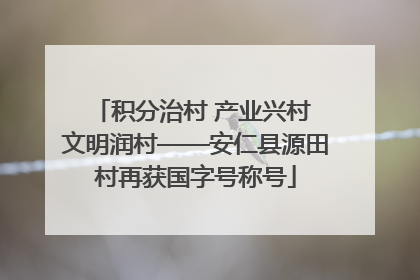 积分治村 产业兴村 文明润村——安仁县源田村再获国字号称号