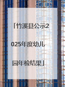 竹溪县公示2025年度幼儿园年检结果
