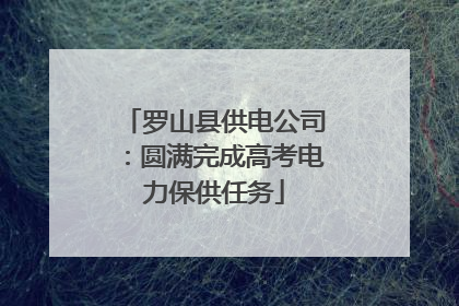 罗山县供电公司：圆满完成高考电力保供任务