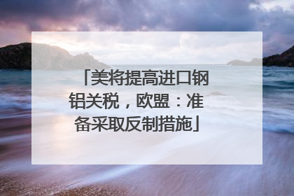 美将提高进口钢铝关税，欧盟：准备采取反制措施