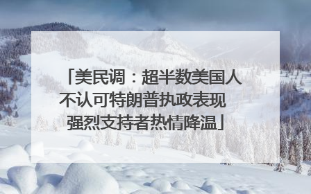美民调：超半数美国人不认可特朗普执政表现 强烈支持者热情降温