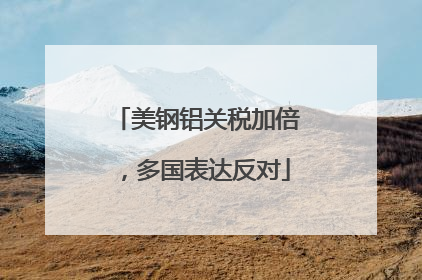 美钢铝关税加倍，多国表达反对