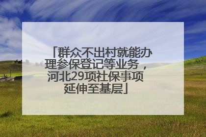 群众不出村就能办理参保登记等业务，河北29项社保事项延伸至基层