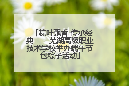 粽叶飘香 传承经典——芜湖高级职业技术学校举办端午节包粽子活动