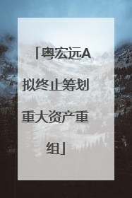 粤宏远A拟终止筹划重大资产重组