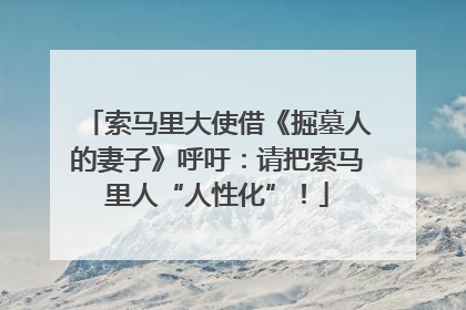 索马里大使借《掘墓人的妻子》呼吁：请把索马里人“人性化”！