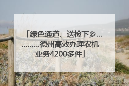 绿色通道、送检下乡…………德州高效办理农机业务4200多件