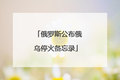 俄罗斯公布俄乌停火备忘录