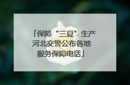 保障“三夏”生产 河北交警公布各地服务保障电话