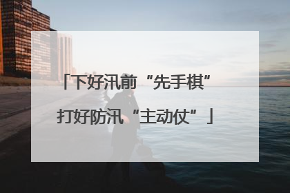 下好汛前“先手棋” 打好防汛“主动仗”