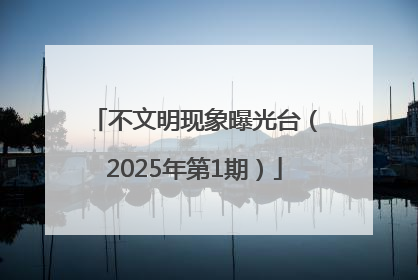 不文明现象曝光台（2025年第1期）