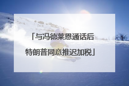 与冯德莱恩通话后 特朗普同意推迟加税