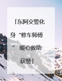 东阿交警化身“修车师傅” 暖心救助获赞