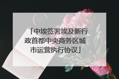中埃签署埃及新行政首都中央商务区城市运营执行协议