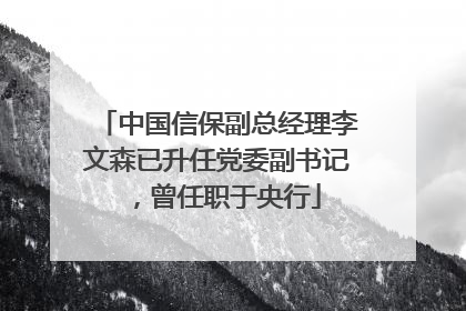 中国信保副总经理李文森已升任党委副书记，曾任职于央行