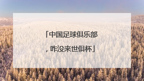 中国足球俱乐部，咋没来世俱杯