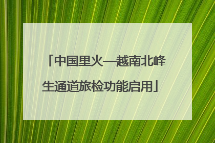 中国里火—越南北峰生通道旅检功能启用