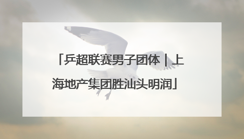 乒超联赛男子团体｜上海地产集团胜汕头明润