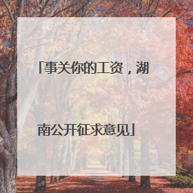 事关你的工资，湖南公开征求意见