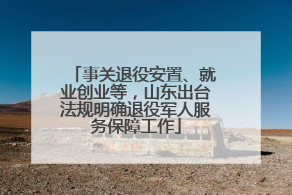 事关退役安置、就业创业等，山东出台法规明确退役军人服务保障工作