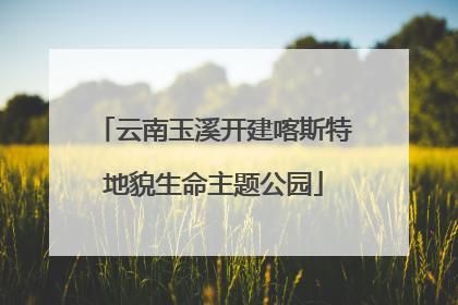 云南玉溪开建喀斯特地貌生命主题公园