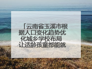 云南省玉溪市根据人口变化趋势优化城乡学校布局 让适龄孩童都能就近就便上好学