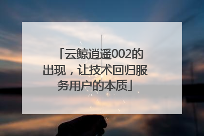 云鲸逍遥002的出现，让技术回归服务用户的本质