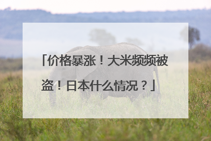 价格暴涨！大米频频被盗！日本什么情况？