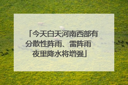 今天白天河南西部有分散性阵雨、雷阵雨 夜里降水将增强