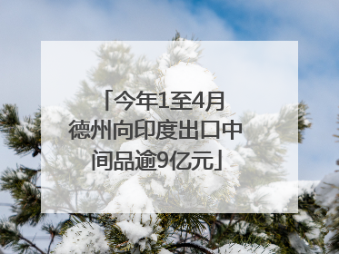 今年1至4月 德州向印度出口中间品逾9亿元