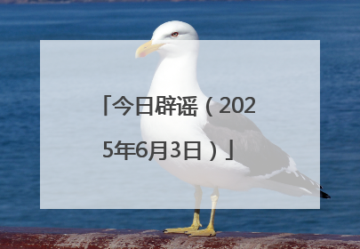 今日辟谣（2025年6月3日）