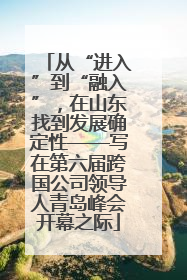 从“进入”到“融入”，在山东找到发展确定性——写在第六届跨国公司领导人青岛峰会开幕之际