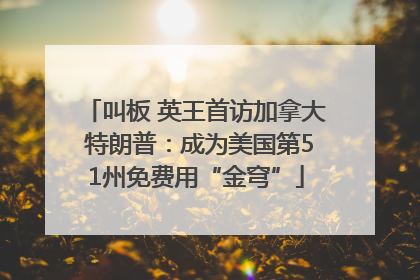 叫板 英王首访加拿大 特朗普：成为美国第51州免费用“金穹”