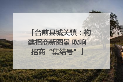 台前县城关镇：构建招商新图景 吹响招商“集结号”