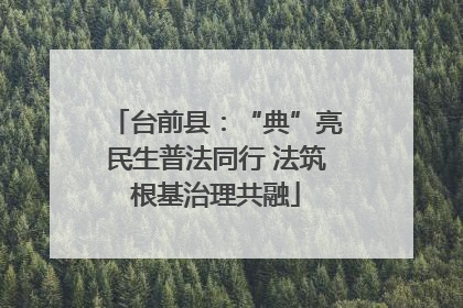 台前县：“典”亮民生普法同行 法筑根基治理共融